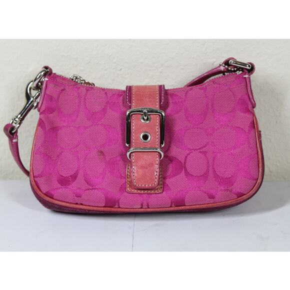 Vintage Y2K Coach Buckle Demi Shoulder Bag in Hot Pink - Picture 1 of 8
